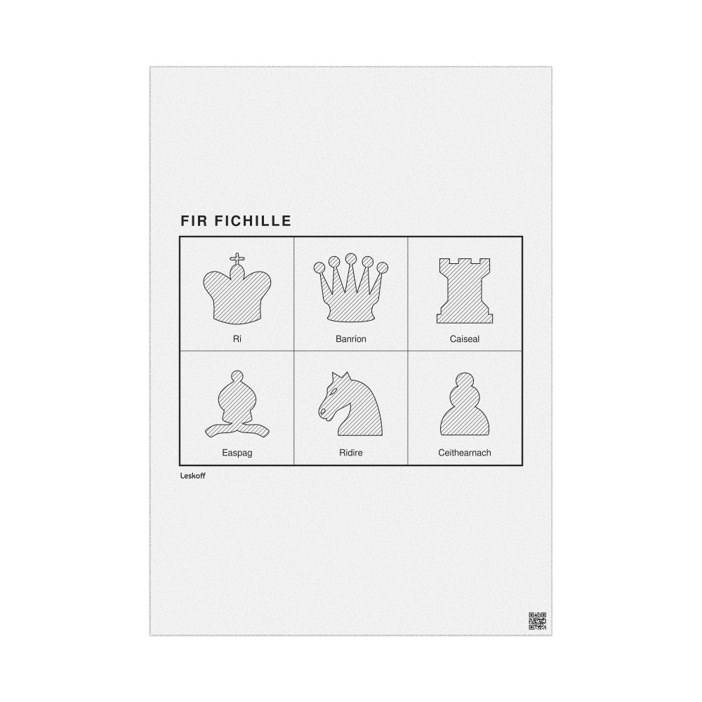 Leskoff Chess Pieces Poster, Irish-Labeled, image 1 of 2