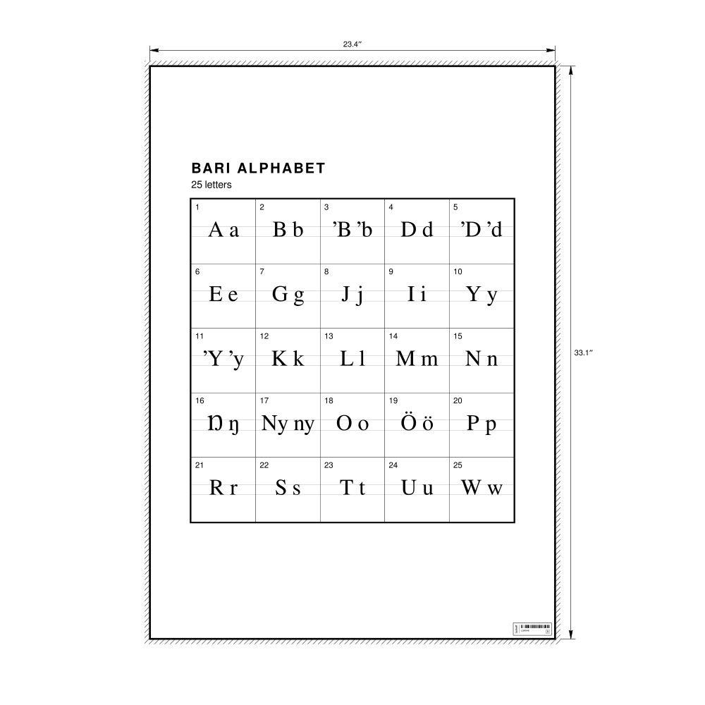 Leskoff Bari Alphabet Chart, 23.4 x 33.1 in (59.4 x 84.1 cm, Poster / Wall Chart), image 1 of 2