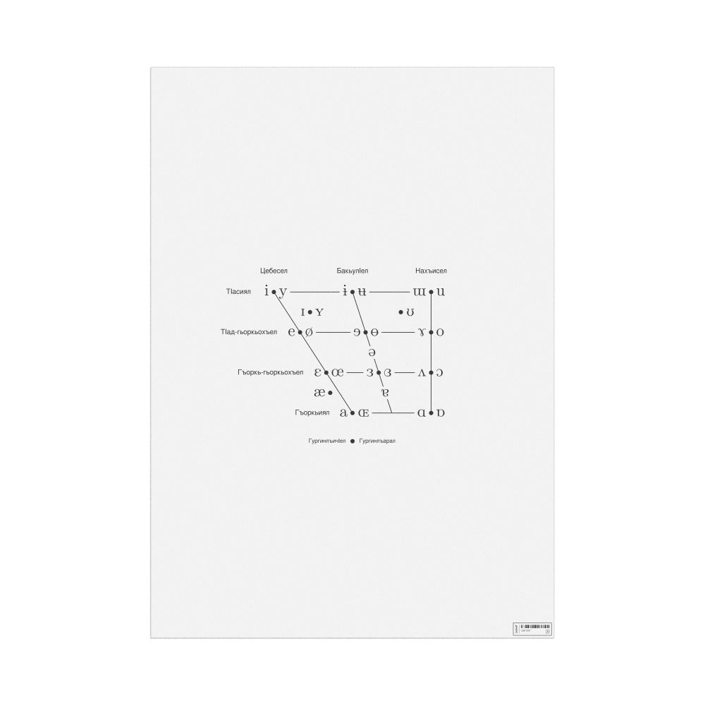 Leskoff IPA Vowel Chart Poster, Avar-Labeled, image 1 of 2
