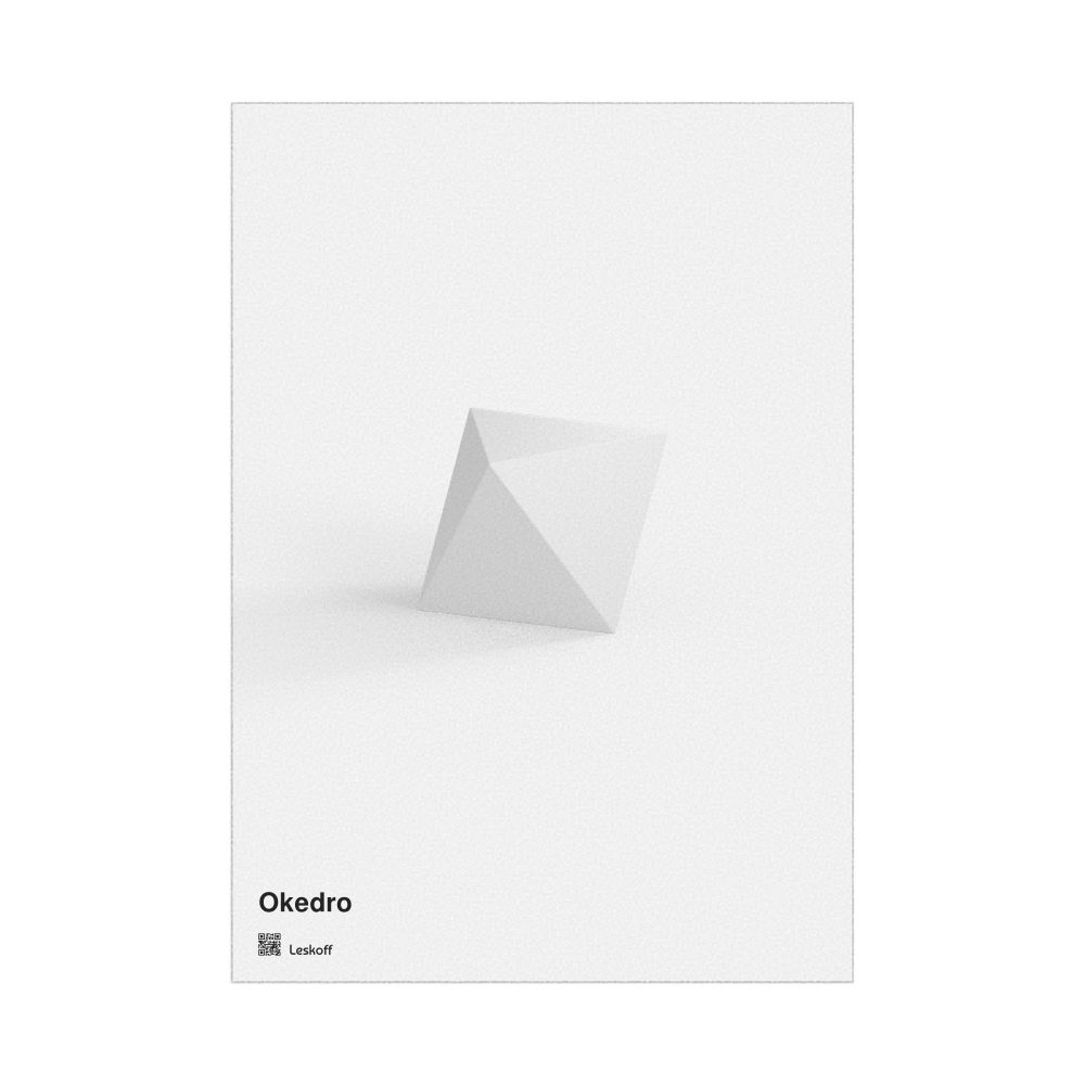 Leskoff Octahedron Poster, Solid Shape, Esperanto-Labeled, image 1 of 1