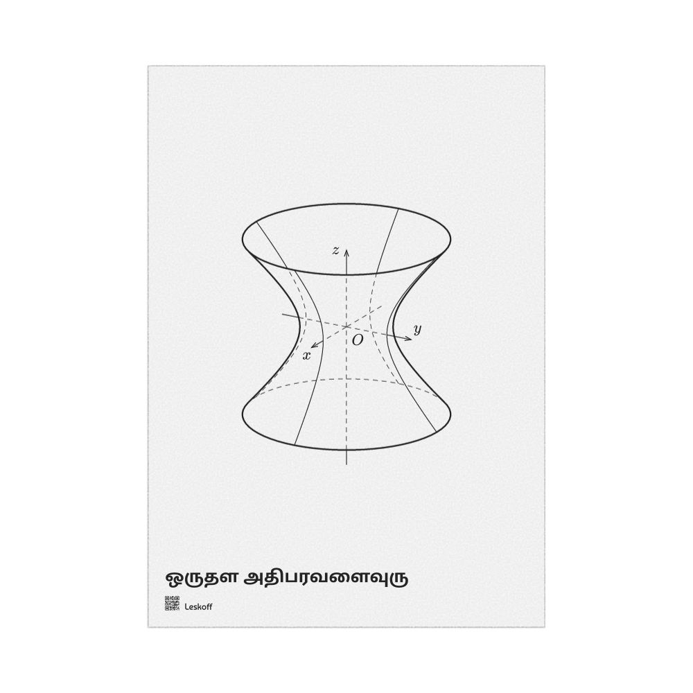 Leskoff Hyperboloid of One Sheet Poster, Technical Illustration, Tamil-Labeled, image 1 of 1