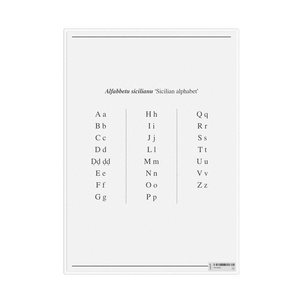 Leskoff Sicilian Alphabet, Desk Chart, 8.3 x 11.7 in (21.0 x 29.7 cm), image 1 of 1