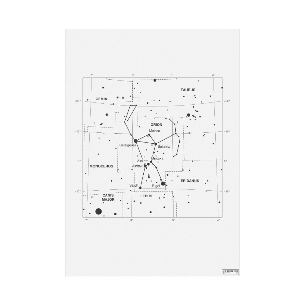 Leskoff Orion Constellation Poster, English-Labeled, image 1 of 2