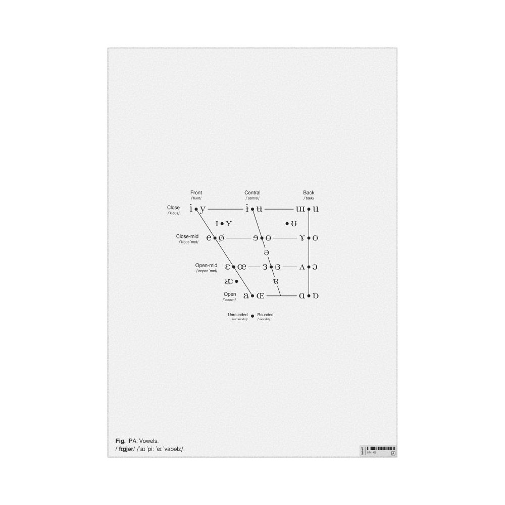 Leskoff IPA Vowel Chart Poster, English-Labeled with IPA, image 1 of 2