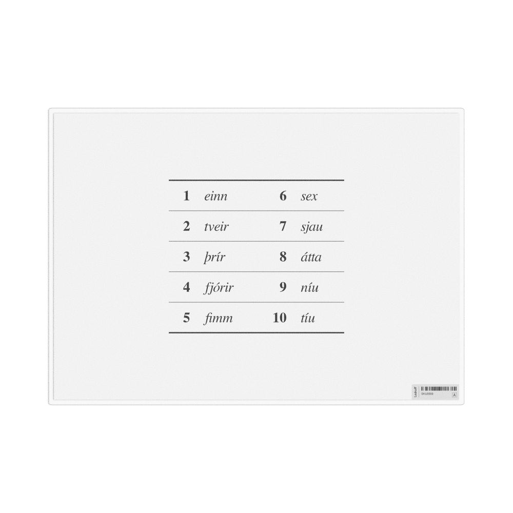 Leskoff Numbers 1–10 in Old Norse, Desk Chart, 11.7 x 8.3 in (29.7 x 21.0 cm), image 1 of 1