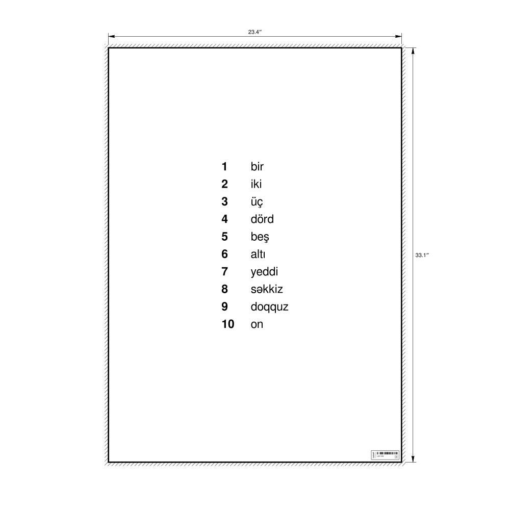 Leskoff Numbers 1–10 Poster, Azerbaijani-Labeled, image 1 of 1