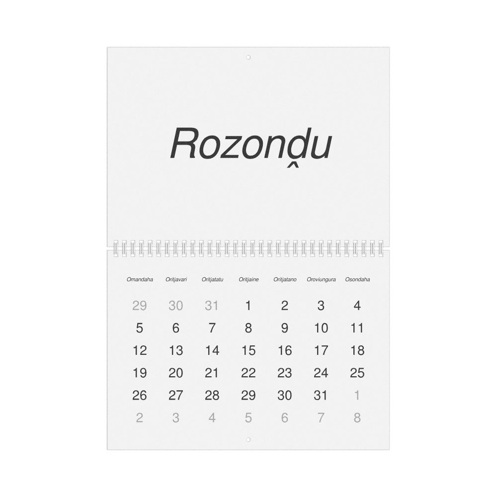 Leskoff 2026 Wall Calendar, Herero-Labeled, Monday-Start Layout, Wire-Bound, 11.7 x 8.3 in (29.7 x 21.0 cm), image 1 of 1