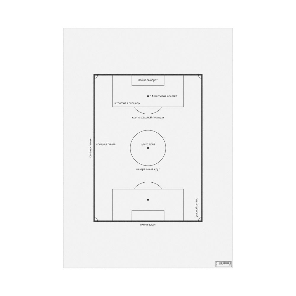 Leskoff Soccer Field Poster, Russian-Labeled, image 1 of 1