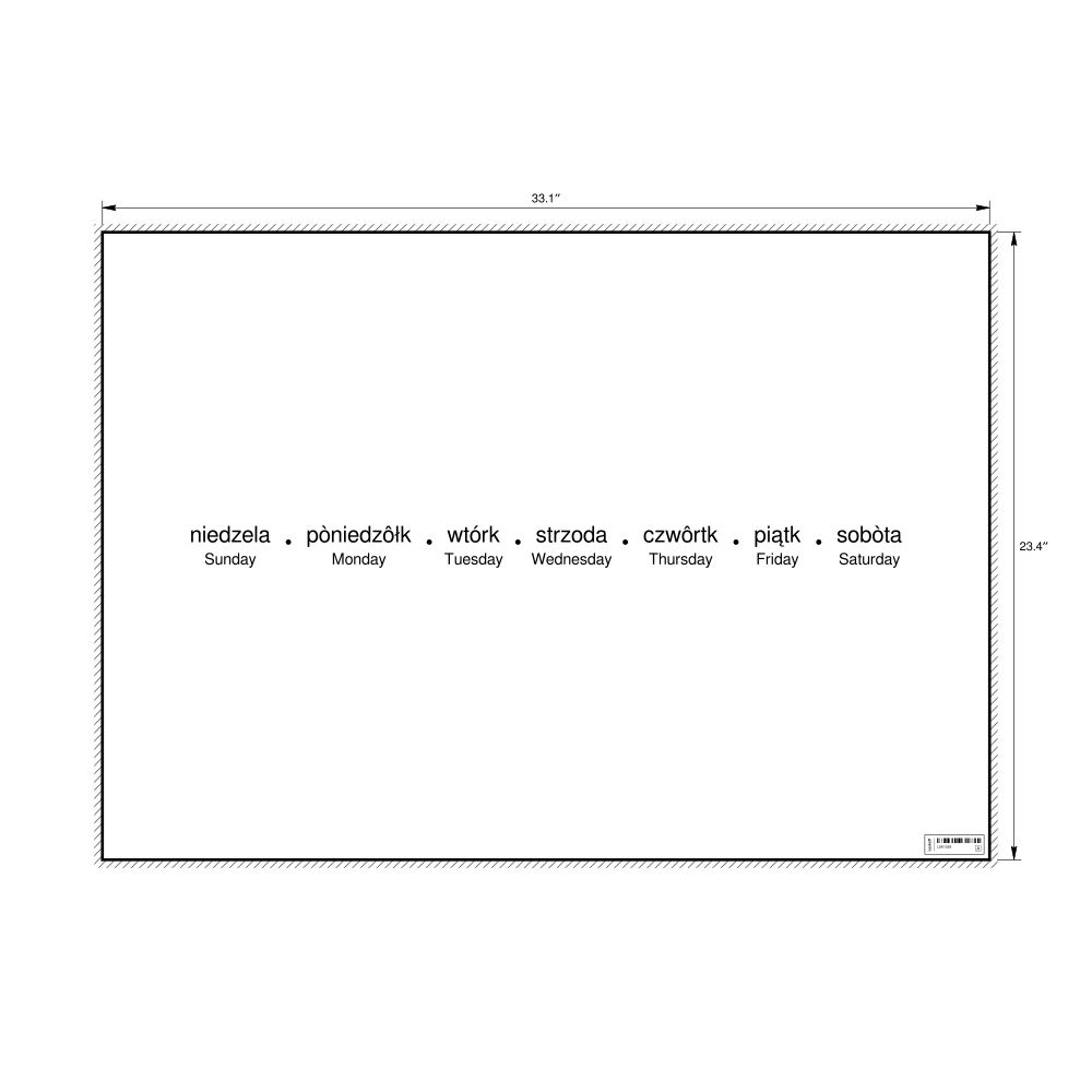 Leskoff Days of the Week Poster, Kashubian/English-Labeled, image 1 of 1