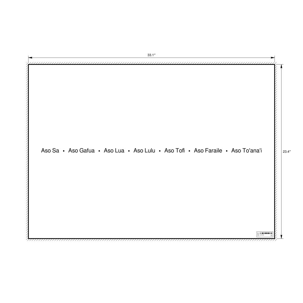 Leskoff Days of the Week Poster, Samoan-Labeled, image 1 of 1