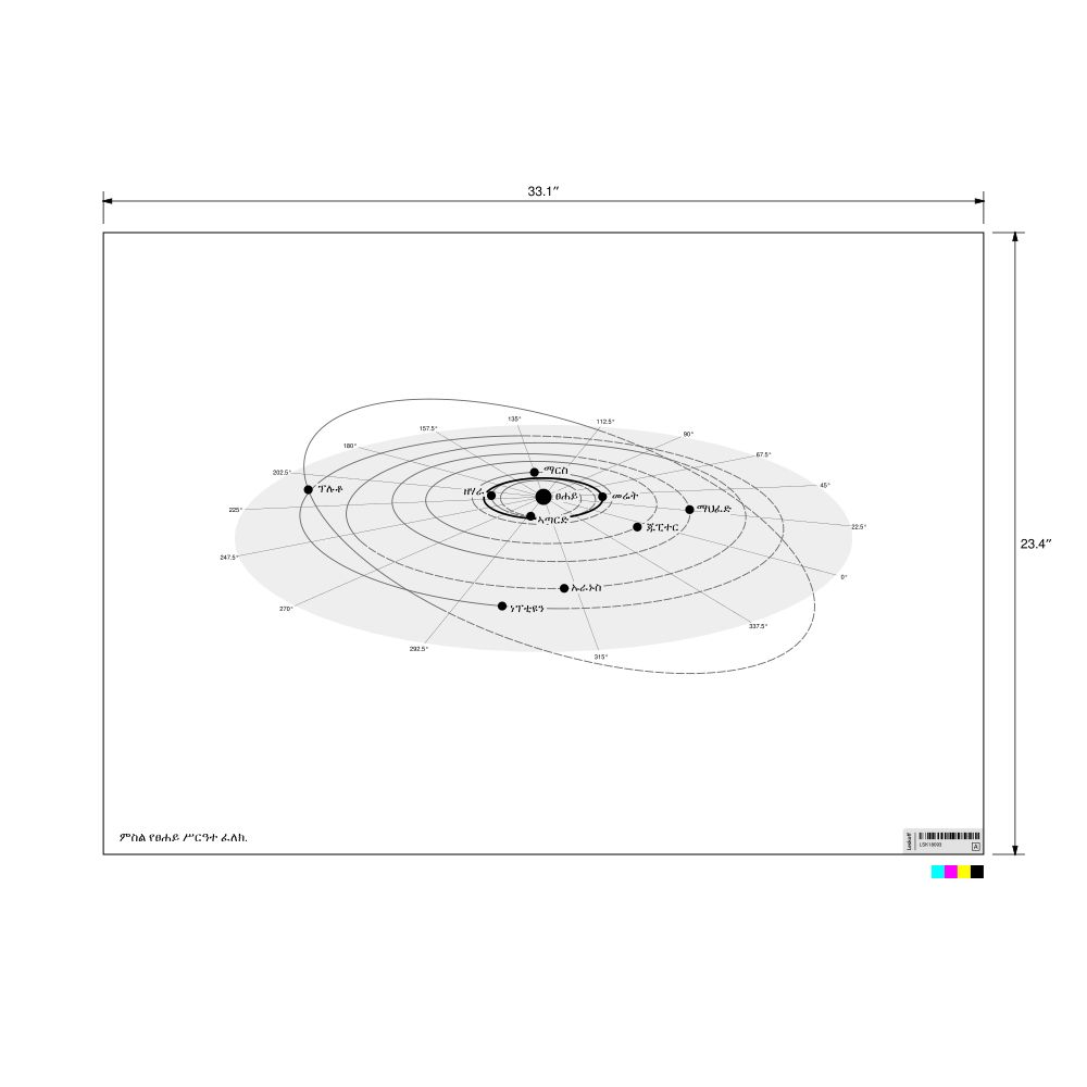 Leskoff Solar System Poster, Amharic-Labeled, image 3 of 3