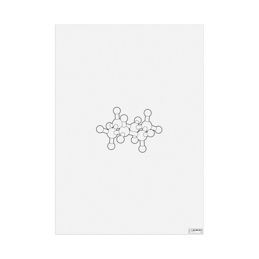 Leskoff Cyclohexane Molecule Poster, Ball-and-Stick Model, Stylized, image 1 of 1