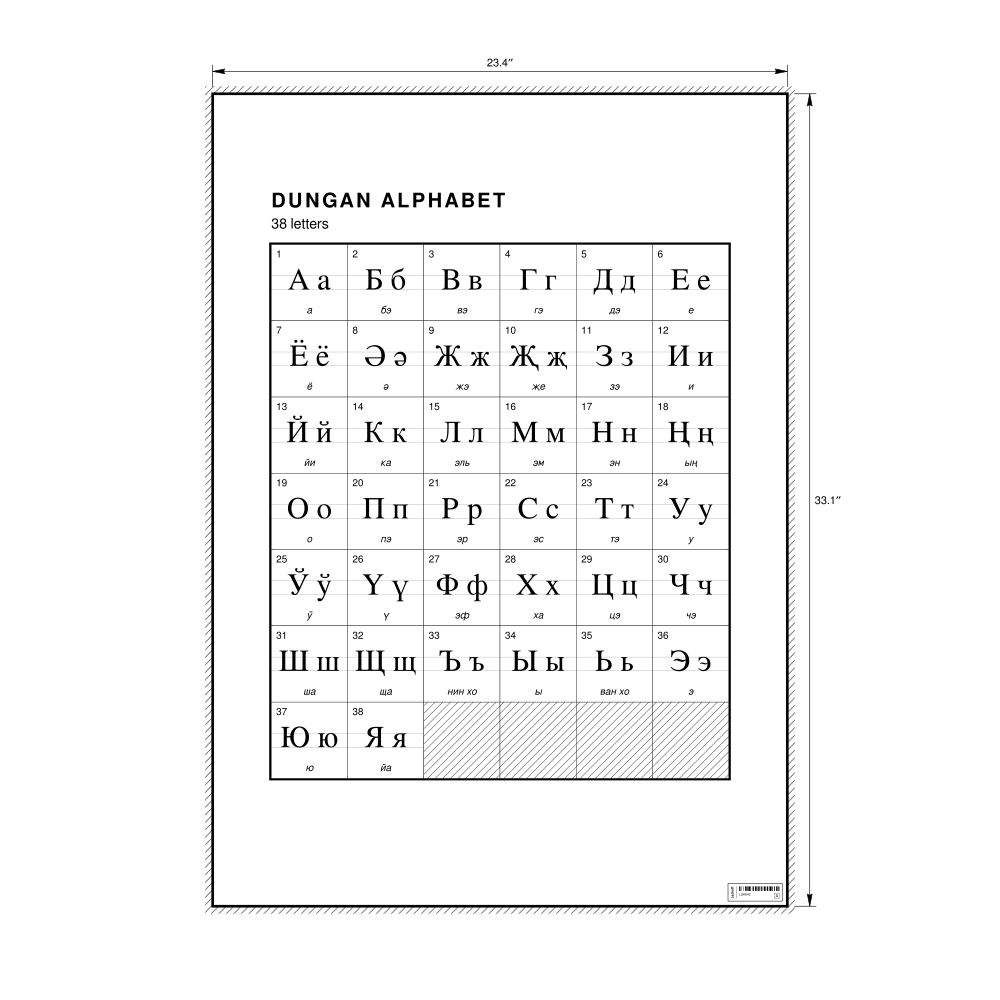 Leskoff Dungan Alphabet Chart, 23.4 x 33.1 in (59.4 x 84.1 cm, Poster / Wall Chart), image 1 of 2