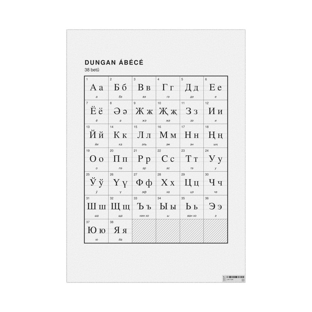 Leskoff Dungan Alphabet Chart, 23.4 x 33.1 in (59.4 x 84.1 cm, Poster / Wall Chart), Hungarian-Labeled, image 1 of 2