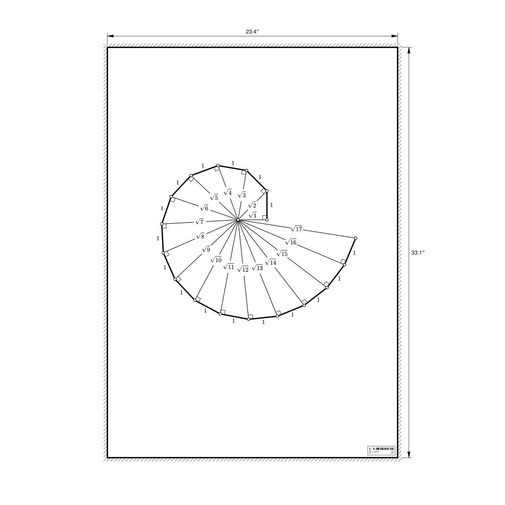 Leskoff Spiral of Theodorus Poster, image 1 of 1