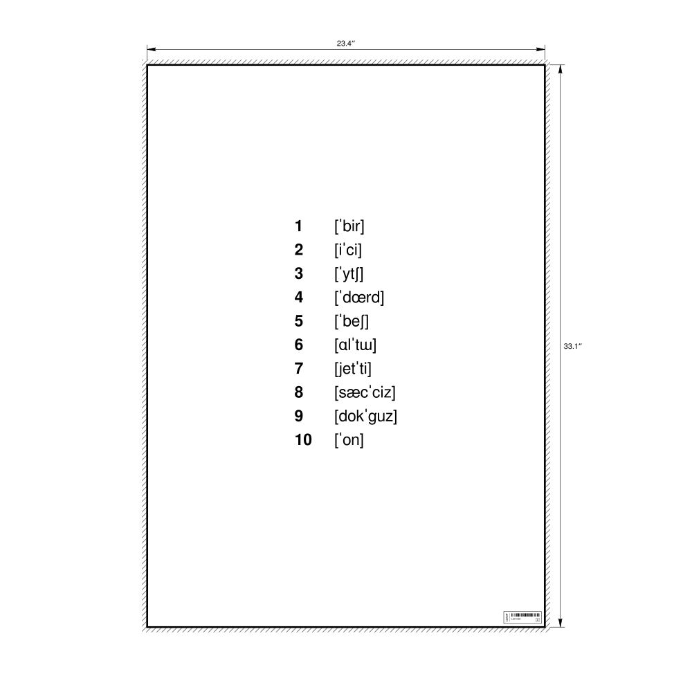 Leskoff Numbers 1–10 Poster, IPA-Labeled (Azerbaijani), image 1 of 1