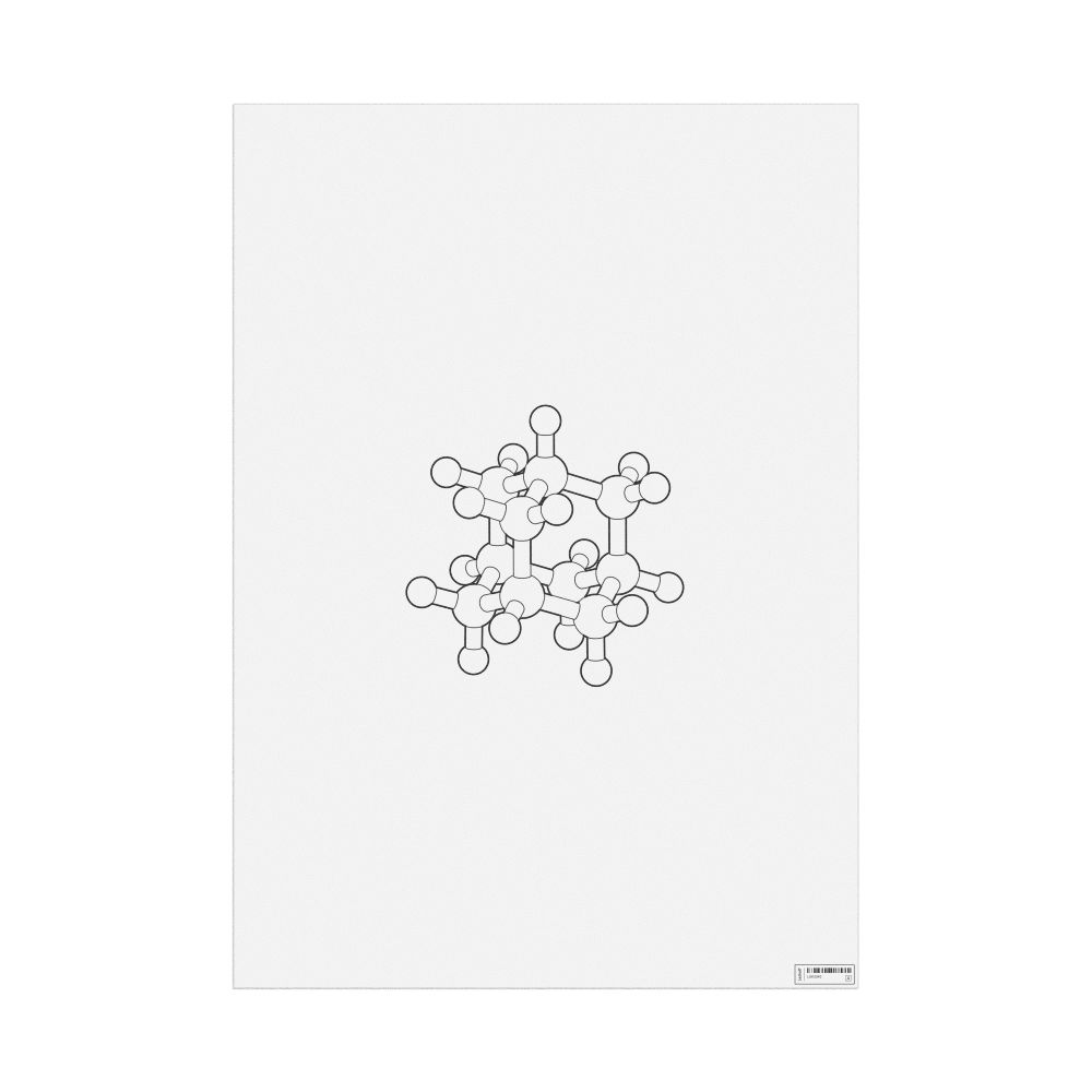 Leskoff Adamantane Molecule Poster, Ball-and-Stick Model, Stylized, image 1 of 1
