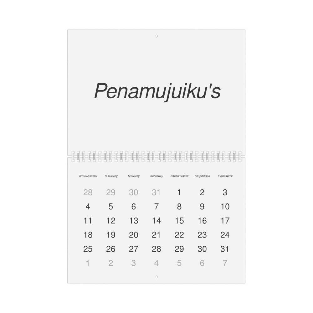 Leskoff 2027 Wall Calendar, Mi'kmaq-Labeled, Monday-Start Layout, Wire-Bound, 11.7 x 8.3 in (29.7 x 21.0 cm), image 1 of 1
