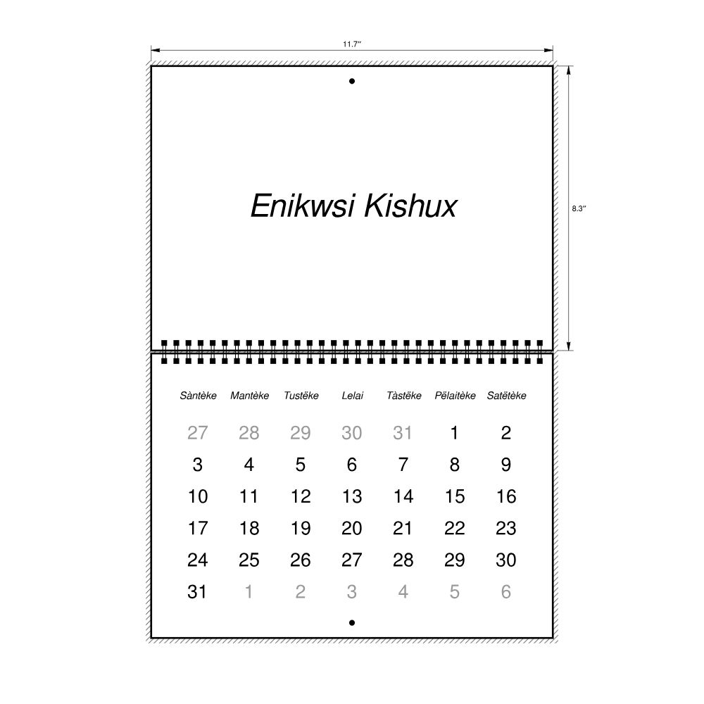 Leskoff 2027 Wall Calendar, Unami-Labeled, Sunday-Start Layout, Wire-Bound, 11.7 x 8.3 in (29.7 x 21.0 cm), image 2 of 2