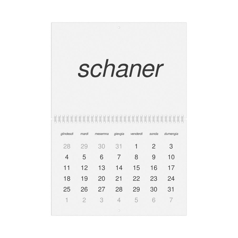 Leskoff 2027 Wall Calendar, Romansh-Labeled, Monday-Start Layout, Wire-Bound, 11.7 x 8.3 in (29.7 x 21.0 cm), image 1 of 1