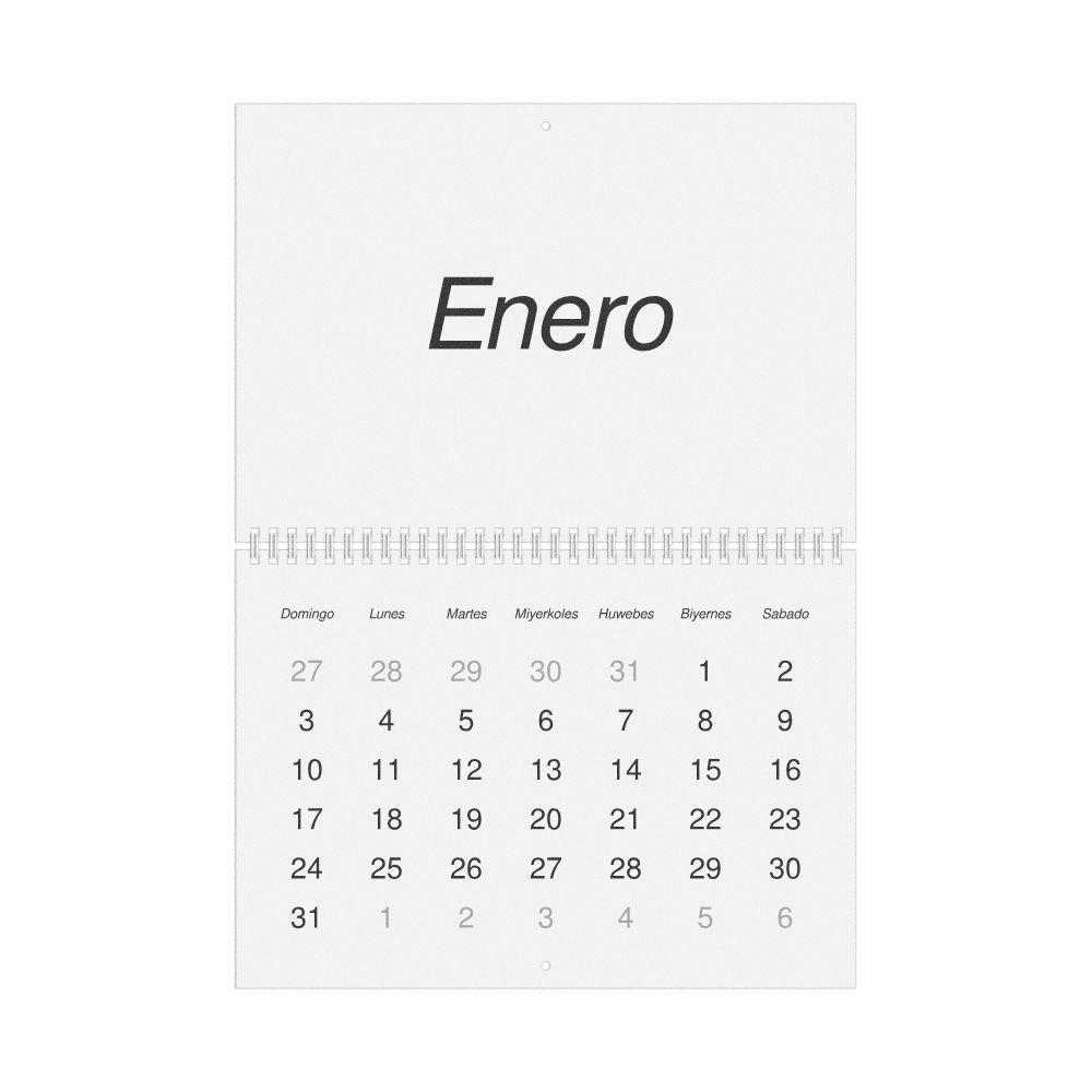 Leskoff 2027 Wall Calendar, Central Bikol-Labeled, Sunday-Start Layout, Wire-Bound, 11.7 x 8.3 in (29.7 x 21.0 cm), image 1 of 1