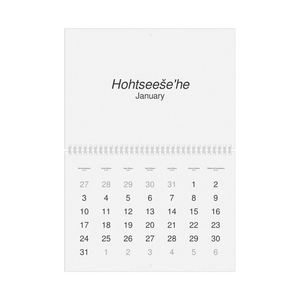 Leskoff 2027 Wall Calendar, Cheyenne/English-Labeled, Sunday-Start Layout, Wire-Bound, 11.7 x 8.3 in (29.7 x 21.0 cm), image 1 of 1