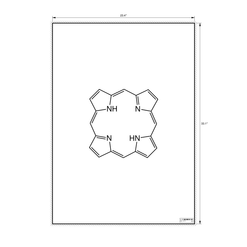 Leskoff Porphine Molecule Poster, 2D Structure, image 1 of 1