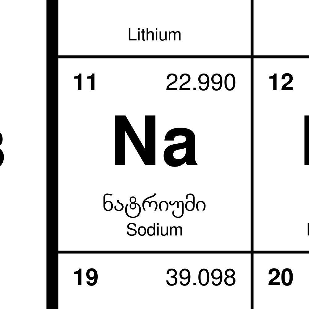 Leskoff Periodic Table Chart, 33.1 x 23.4 in (84.1 x 59.4 cm, Poster / Wall Chart), 32-Column Layout, Georgian/English-Labeled, image 2 of 2