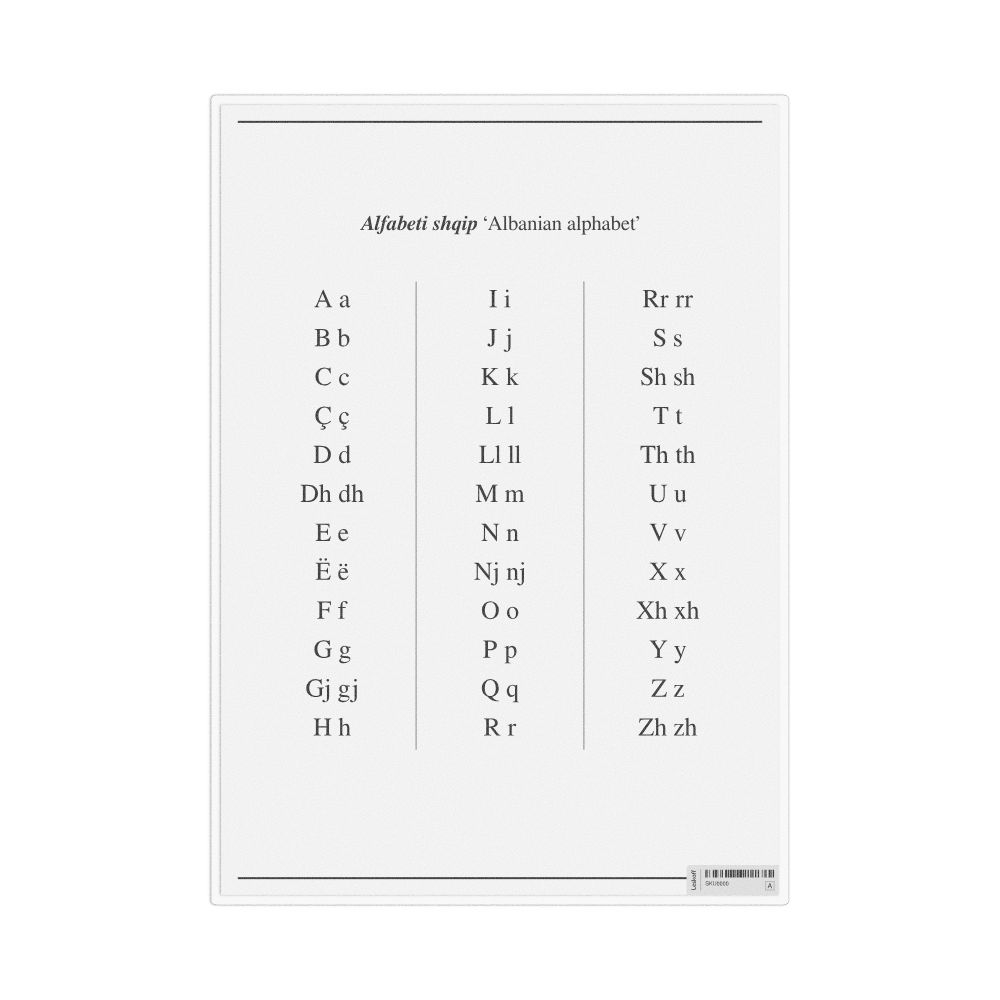 Leskoff Albanian Alphabet Chart, image 1 of 1