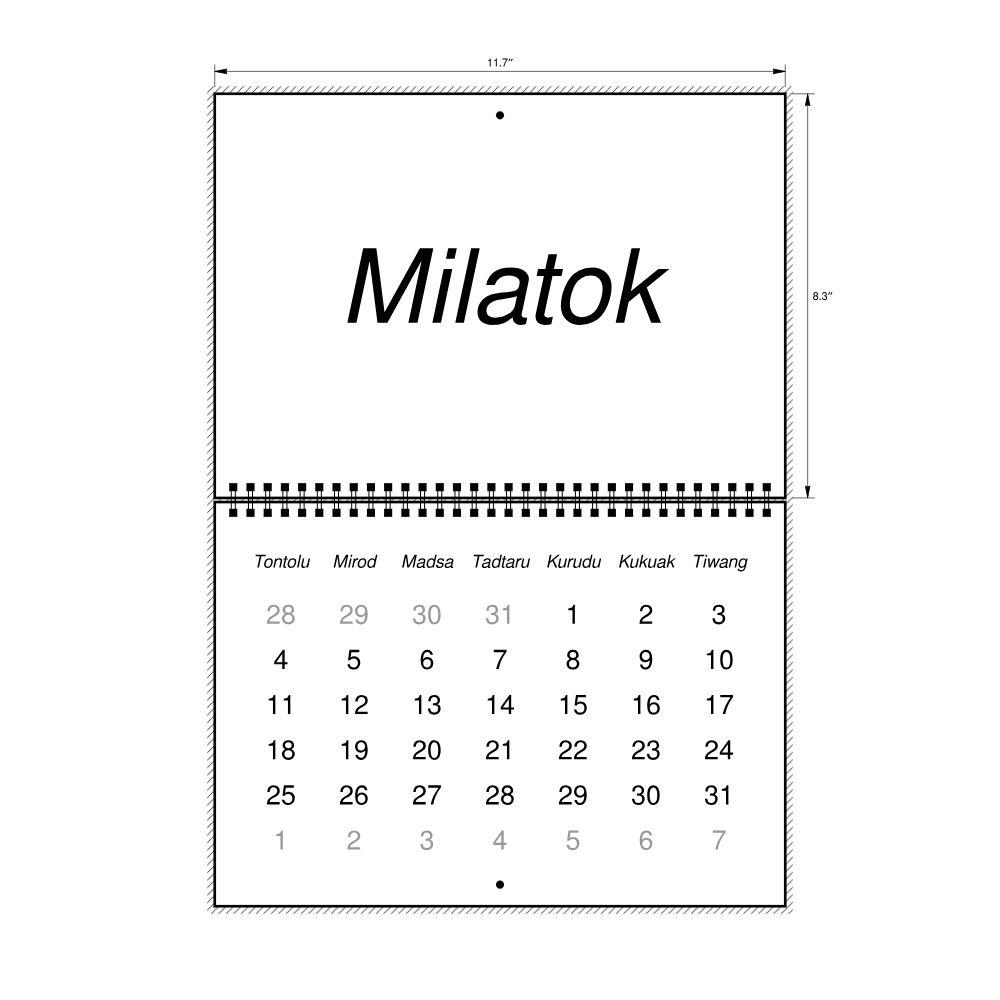 Leskoff 2027 Wall Calendar, Dusun-Labeled, Monday-Start Layout, Wire-Bound, 11.7 x 8.3 in (29.7 x 21.0 cm), image 2 of 2