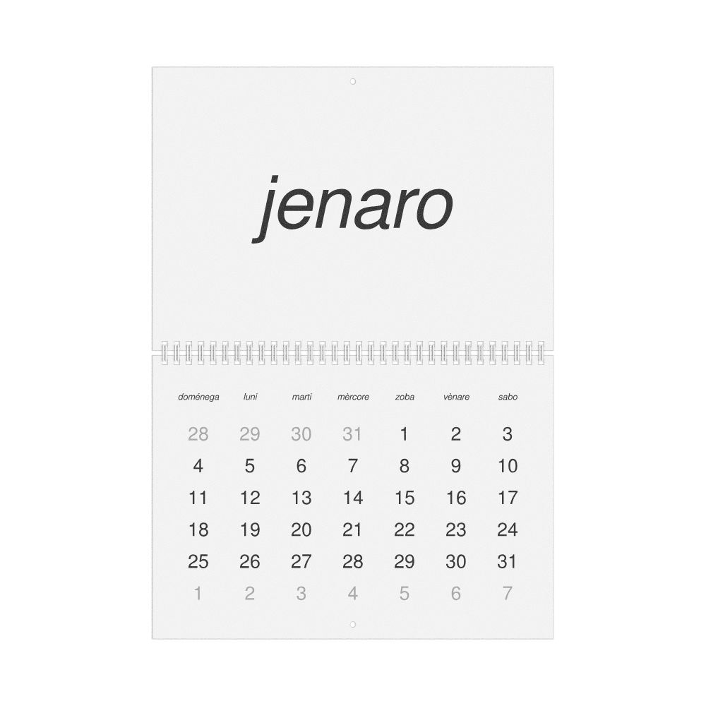 Leskoff 2026 Wall Calendar, Venetian-Labeled, Sunday-Start Layout, Wire-Bound, 11.7 x 8.3 in (29.7 x 21.0 cm), image 1 of 1