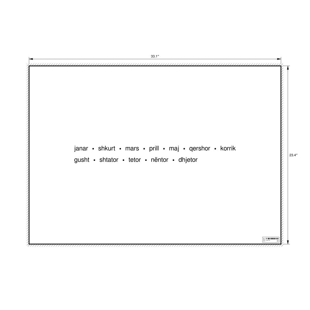 Leskoff Months of the Year Poster, Albanian-Labeled, image 1 of 1