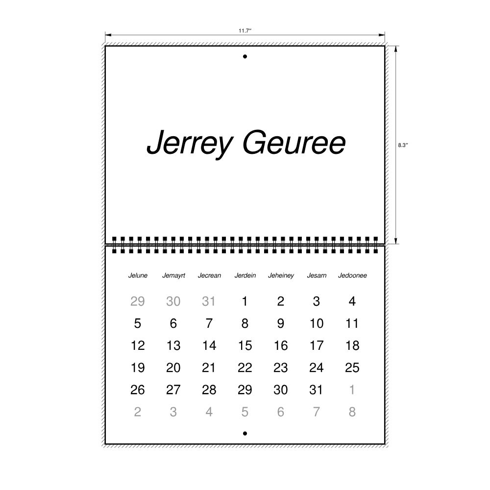 Leskoff 2026 Wall Calendar, Manx-Labeled, Monday-Start Layout, Wire-Bound, 11.7 x 8.3 in (29.7 x 21.0 cm), image 2 of 2