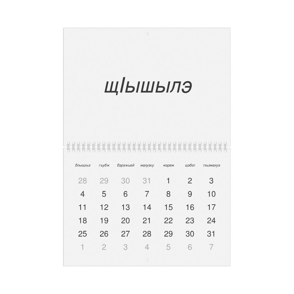 Leskoff 2027 Wall Calendar, Kabardian-Labeled, Monday-Start Layout, Wire-Bound, 11.7 x 8.3 in (29.7 x 21.0 cm), image 1 of 1