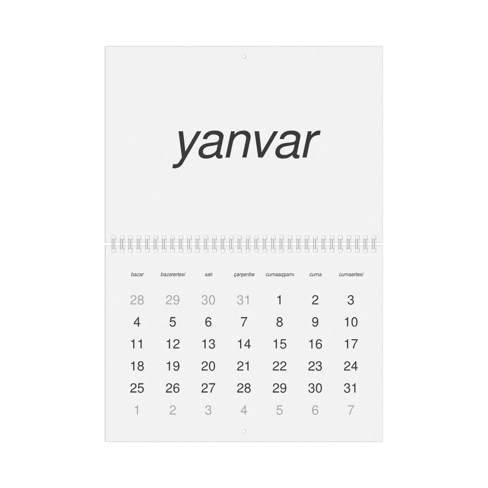 Leskoff 2026 Wall Calendar, Crimean Tatar-Labeled, Sunday-Start Layout, Wire-Bound, 11.7 x 8.3 in (29.7 x 21.0 cm), image 1 of 1