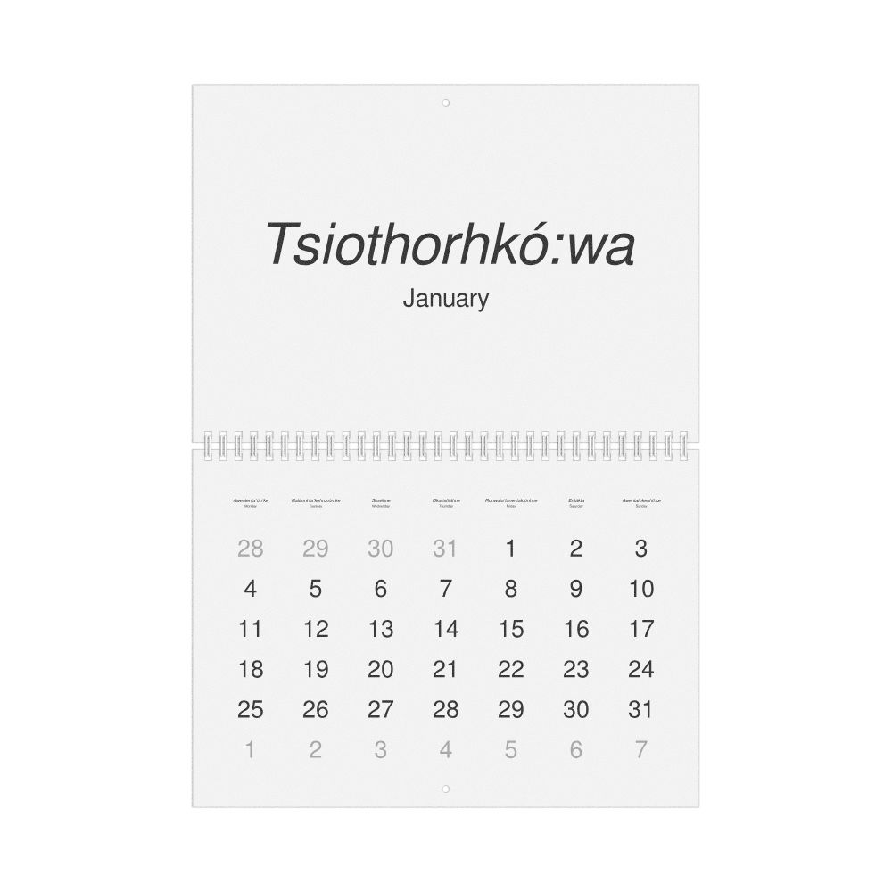 Leskoff 2027 Wall Calendar, Mohawk/English-Labeled, Monday-Start Layout, Wire-Bound, 11.7 x 8.3 in (29.7 x 21.0 cm), image 1 of 1