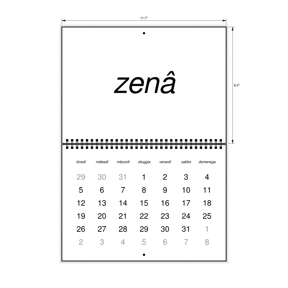 Leskoff 2026 Wall Calendar, Ligurian-Labeled, Monday-Start Layout, Wire-Bound, 11.7 x 8.3 in (29.7 x 21.0 cm), image 2 of 2