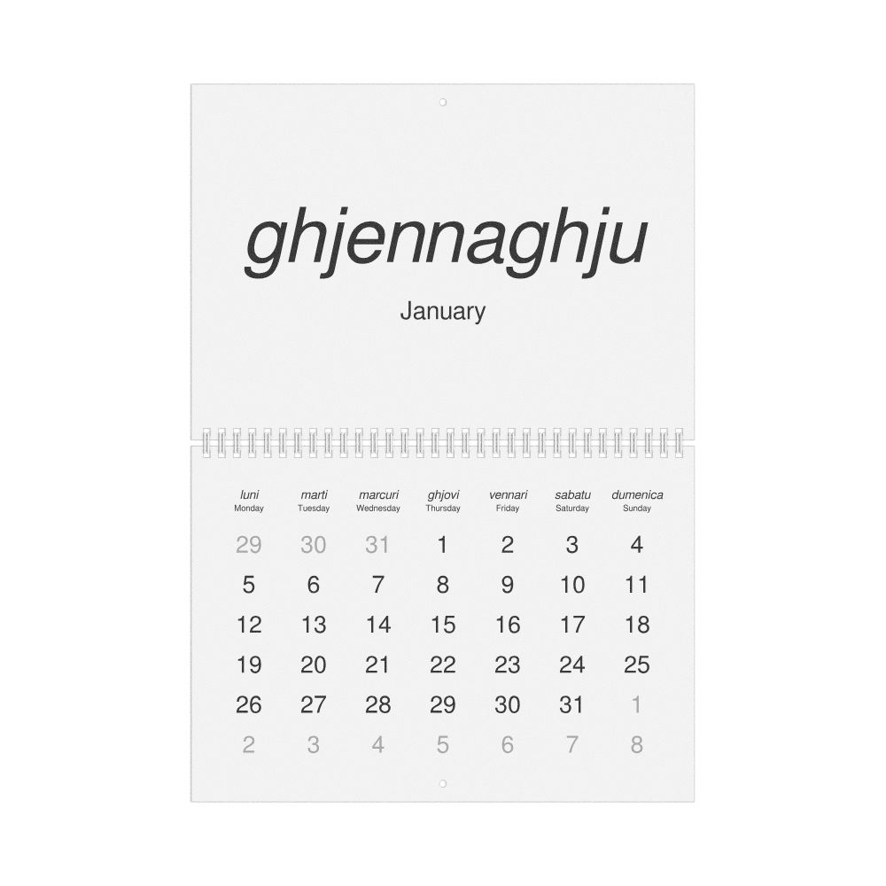 Leskoff 2026 Wall Calendar, Corsican/English-Labeled, Monday-Start Layout, Wire-Bound, 11.7 x 8.3 in (29.7 x 21.0 cm), image 1 of 1