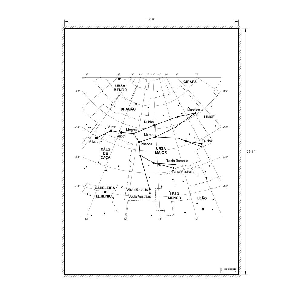 Leskoff Ursa Major Constellation Poster, Portuguese (Portugal)-Labeled, image 1 of 2