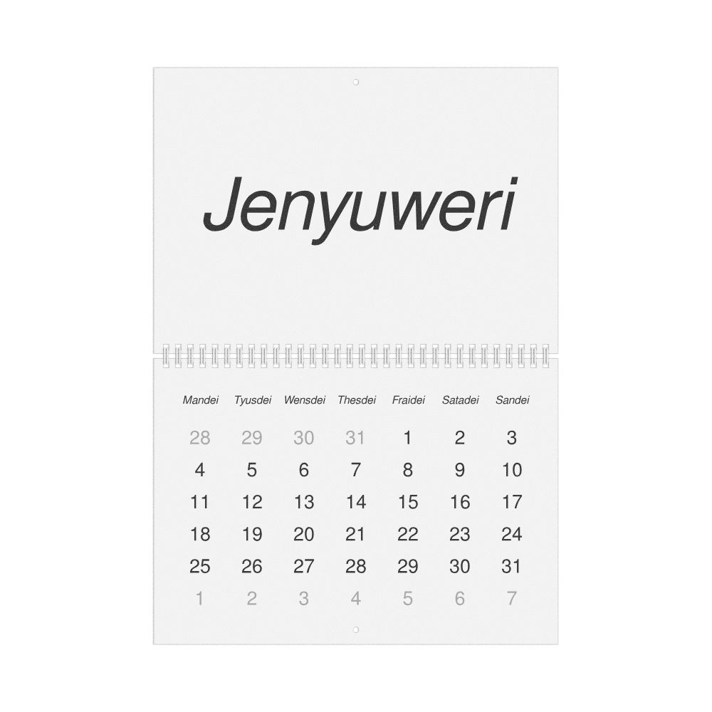 Leskoff 2027 Wall Calendar, Australian Kriol-Labeled, Monday-Start Layout, Wire-Bound, 11.7 x 8.3 in (29.7 x 21.0 cm), image 1 of 1