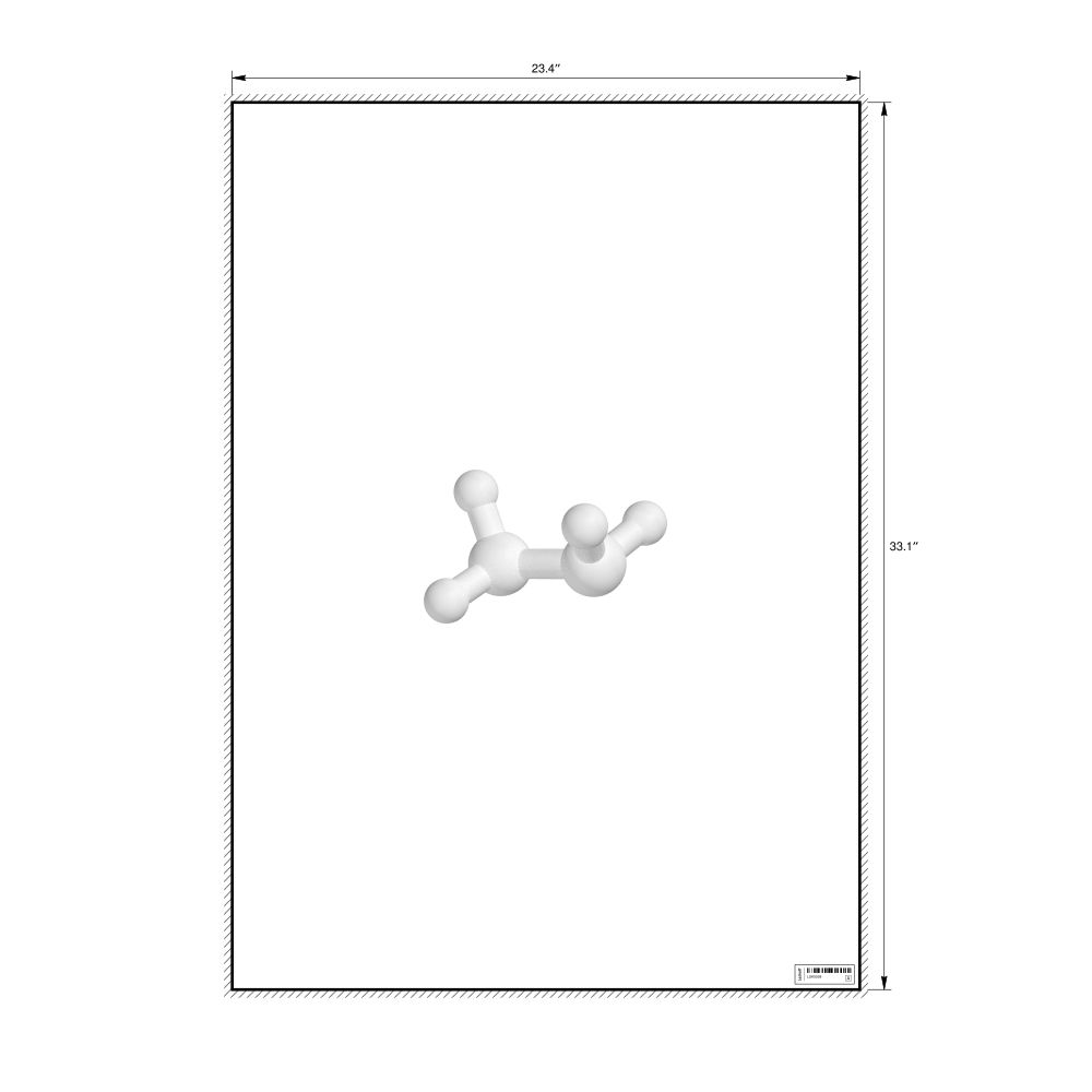 Leskoff Hydrazine Molecule Poster, Ball-and-Stick Model, image 1 of 1