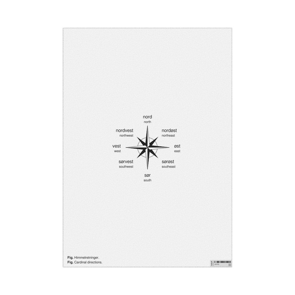 Leskoff Cardinal Directions Poster, Norwegian/English-Labeled, image 1 of 2