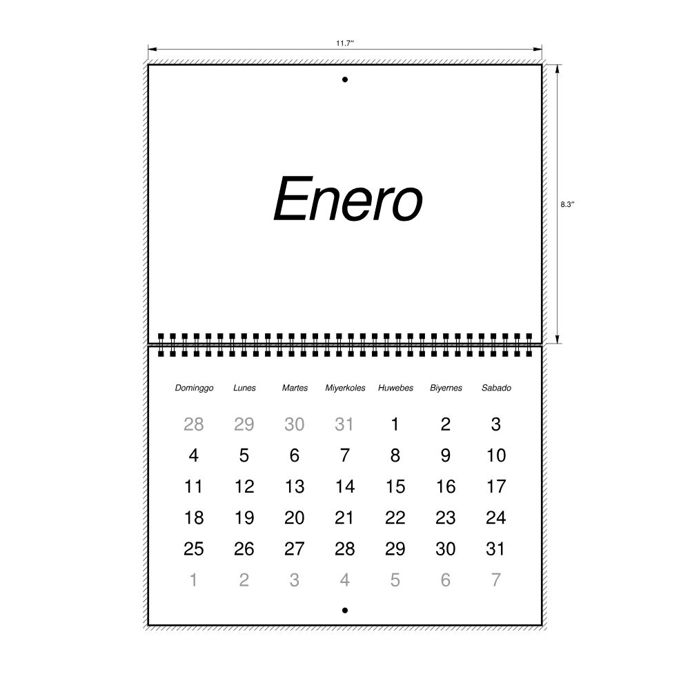 Leskoff 2026 Wall Calendar, Waray-Labeled, Sunday-Start Layout, Wire-Bound, 11.7 x 8.3 in (29.7 x 21.0 cm), image 2 of 2