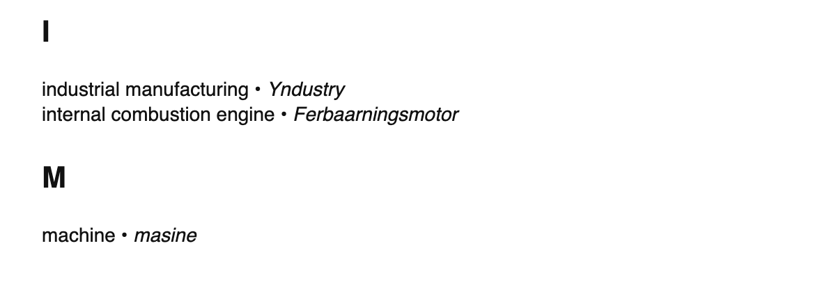 Mechanical engineering terms in West Frisian