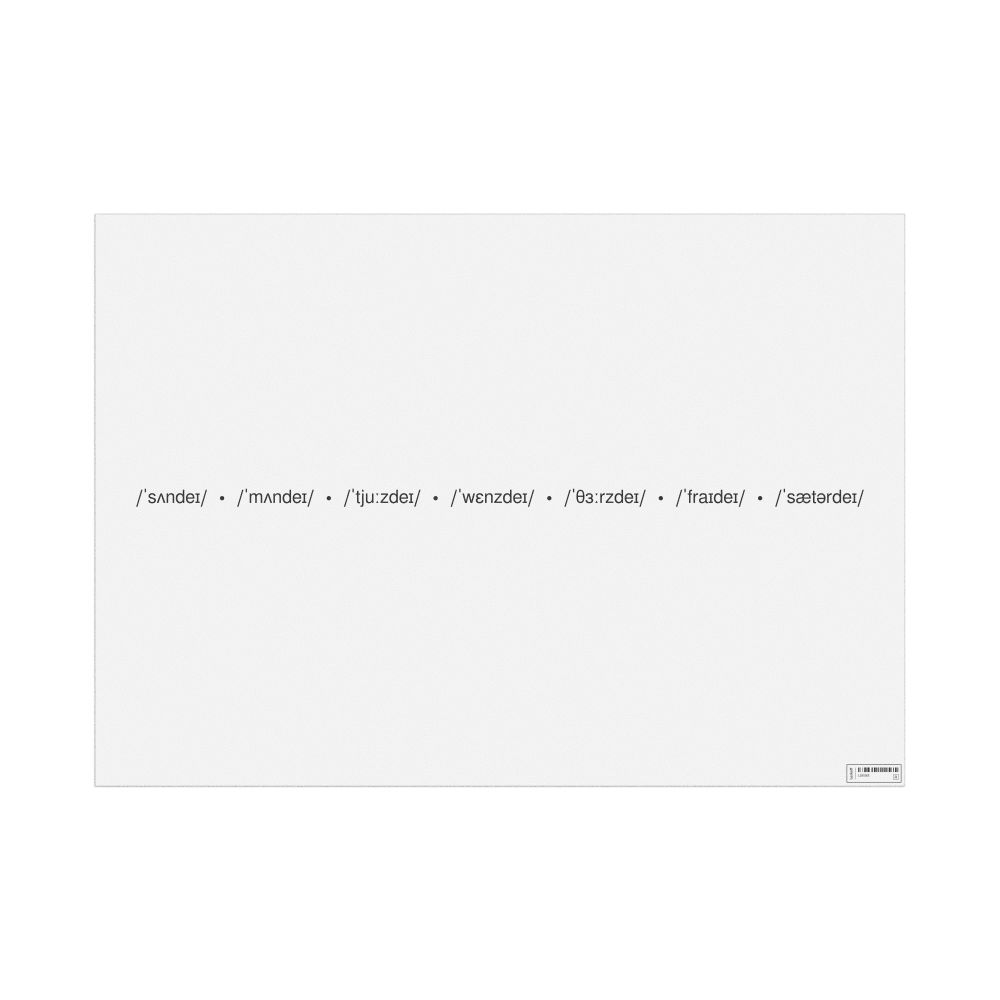 Leskoff Days of the Week Poster, IPA-Labeled (English), image 1 of 1