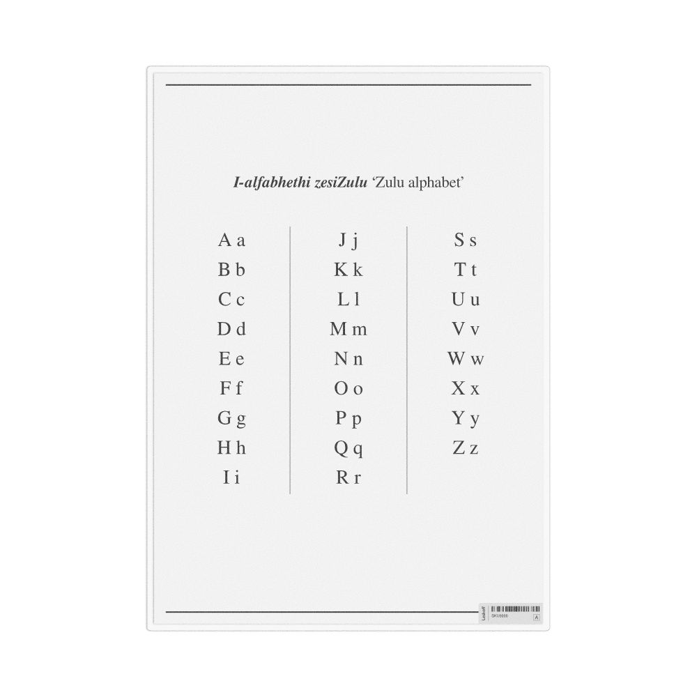 Leskoff Zulu Alphabet, Desk Chart, 8.3 x 11.7 in (21.0 x 29.7 cm), image 1 of 1
