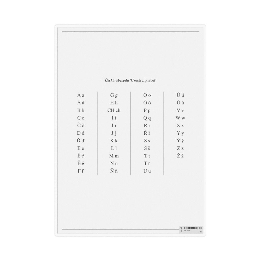 Leskoff Czech Alphabet Chart, image 1 of 1