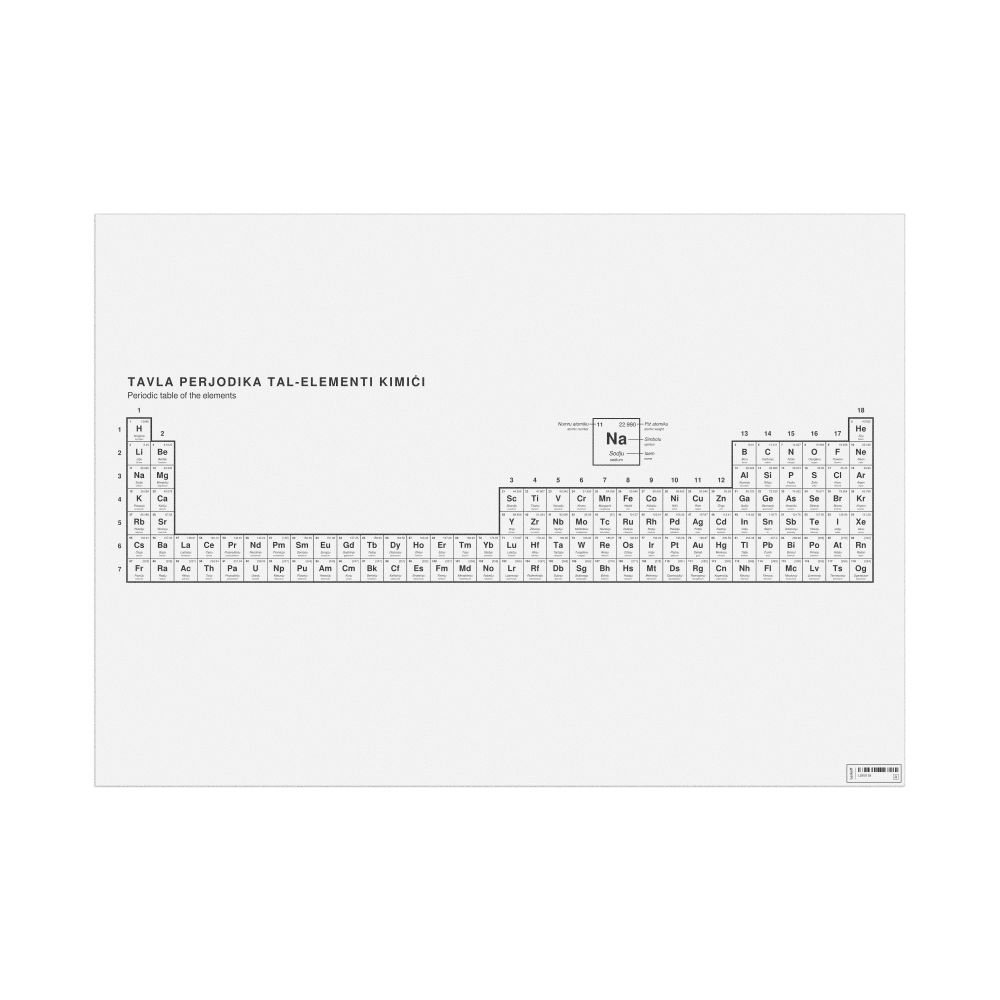 Leskoff Periodic Table Chart, 33.1 x 23.4 in (84.1 x 59.4 cm, Poster / Wall Chart), 32-Column Layout, Maltese/English-Labeled, image 1 of 2