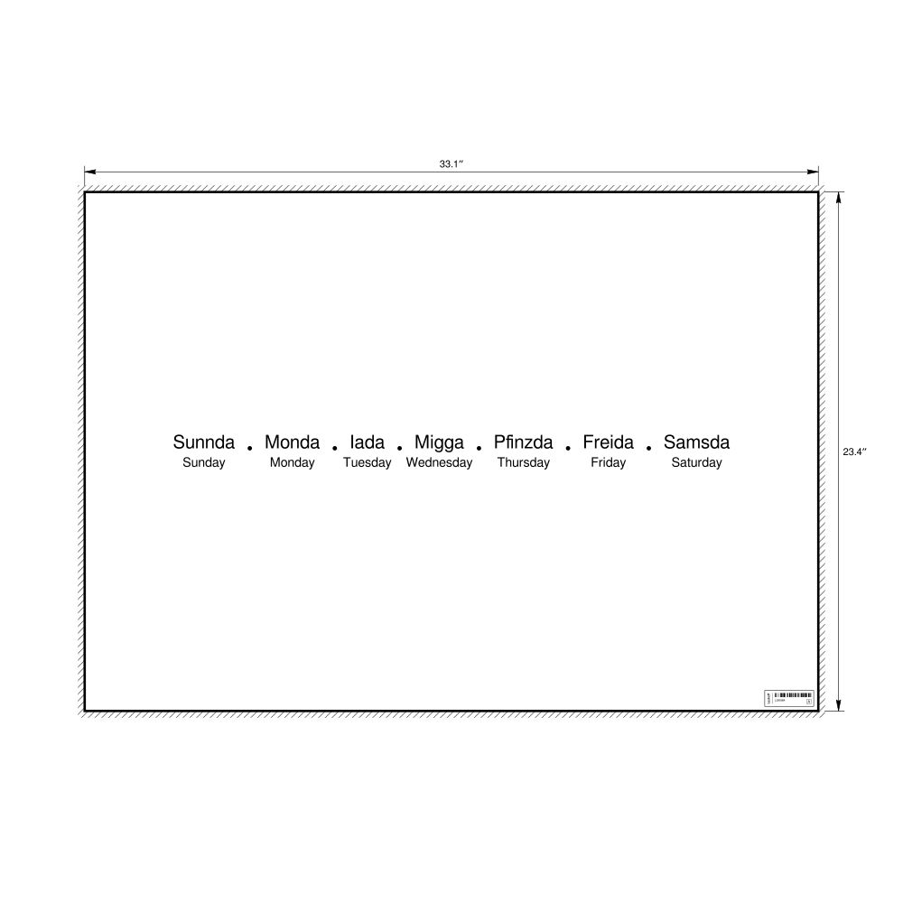 Leskoff Days of the Week Poster, Bavarian/English-Labeled, image 1 of 1