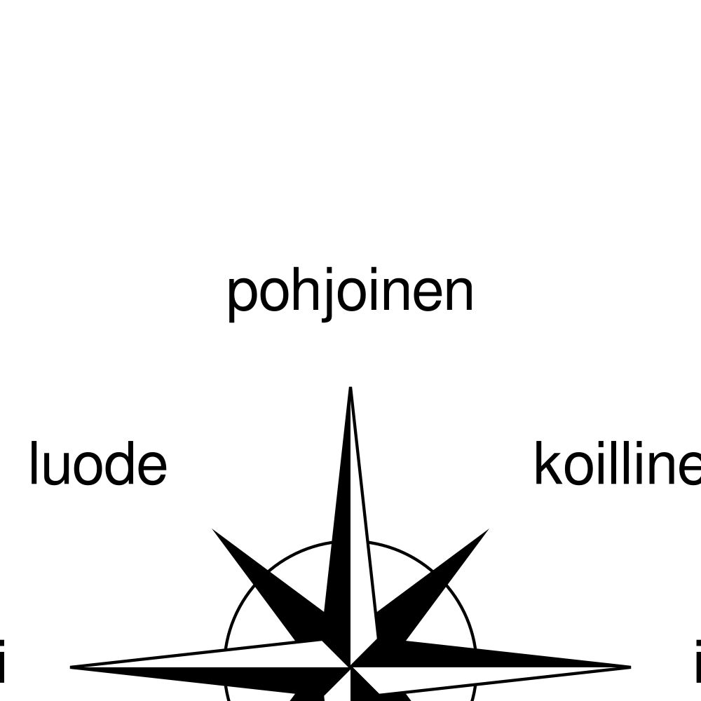 Leskoff Cardinal Directions Poster, Finnish-Labeled, image 2 of 2
